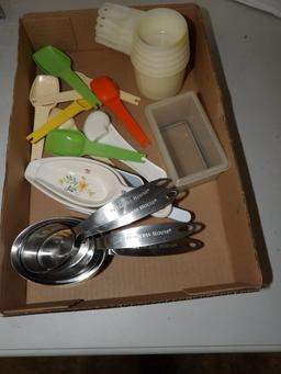 2 Spice Racks w/Jars, Measuring Cups & Spoons
