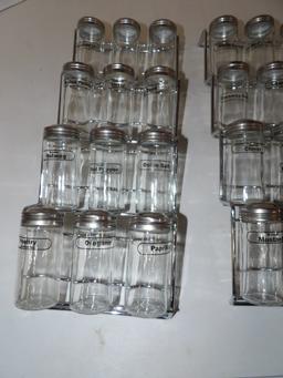 2 Spice Racks w/Jars, Measuring Cups & Spoons