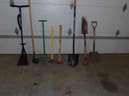 Edgers, Shovels, Shingle Puller, 2 Sledge Hammers