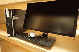 Lot of HP Desktop Computer, ViewSonic Flatscreen Monitor, Keyboard and Mouse.