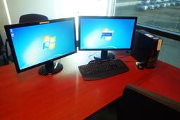 Dell Desktop Computer w/ 2 Benq Senseye3 Flatscreen Monitors, Keyboard and Mouse.