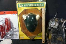 Light Fixture, Pans, Milk Bottles, Filters, Tools