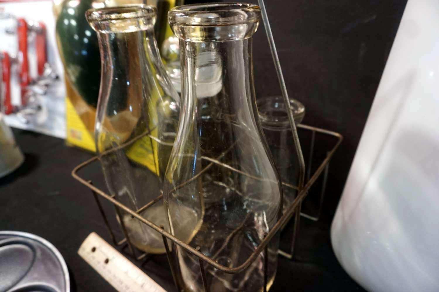 Light Fixture, Pans, Milk Bottles, Filters, Tools