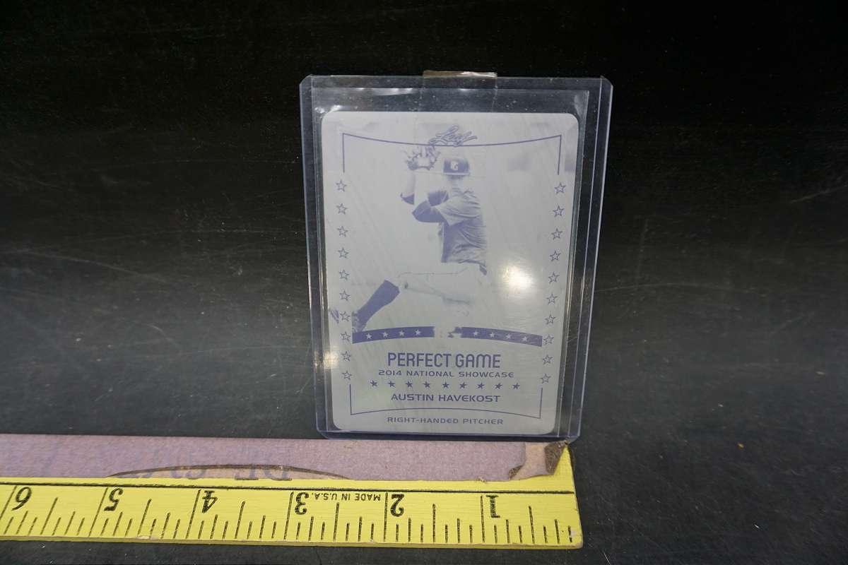 2014 Leaf Perfect Game Printing Plate. Austin Havekost Baseball