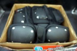 Roller blades and pads.