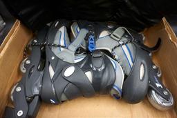 Roller blades and pads.