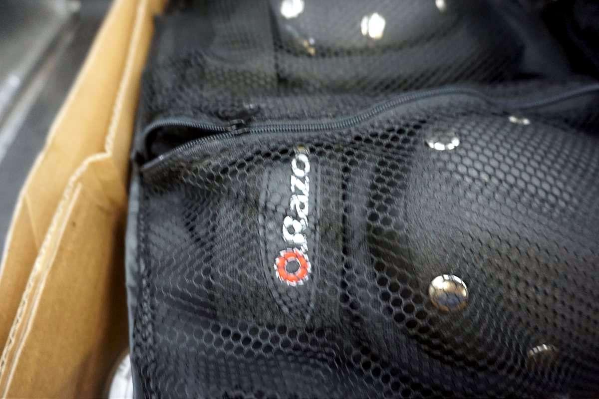 Roller blades and pads.