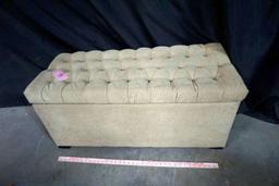 Tan Ottoman w/ storage & rugs