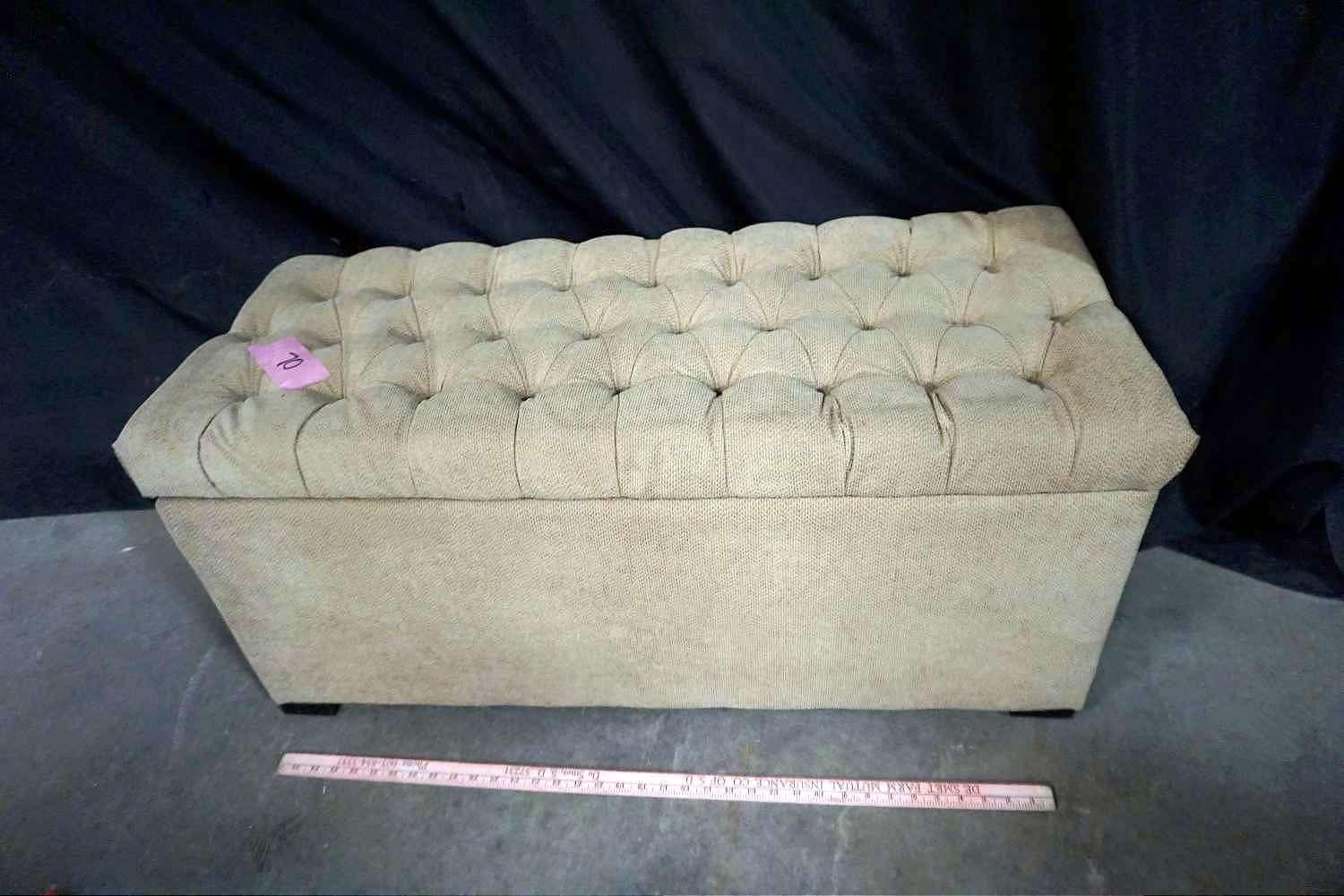 Tan Ottoman w/ storage & rugs