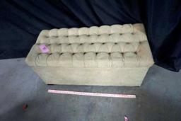 Tan Ottoman w/ storage & rugs