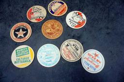 Mise, 1 Hull Creamery and Mixed Milk Bottle Caps