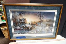 "The Pleasures of Winter" by Terry Redlin., Artist Proof. Numbered & Signed