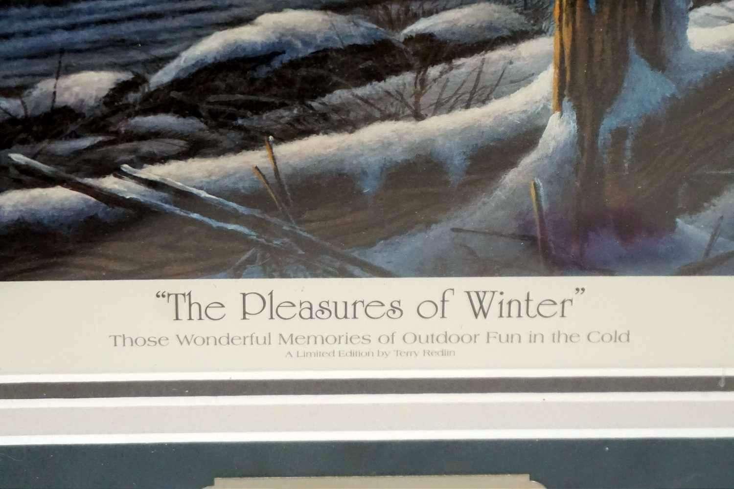 "The Pleasures of Winter" by Terry Redlin., Artist Proof. Numbered & Signed