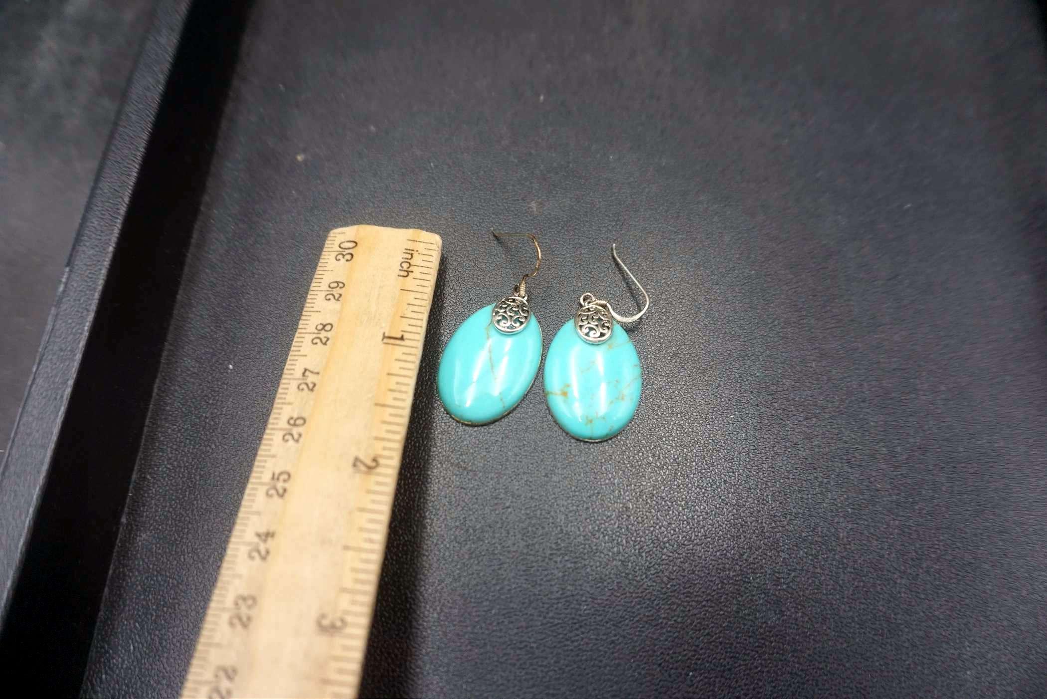 Sterling Silver Turquoise Stone Earrings