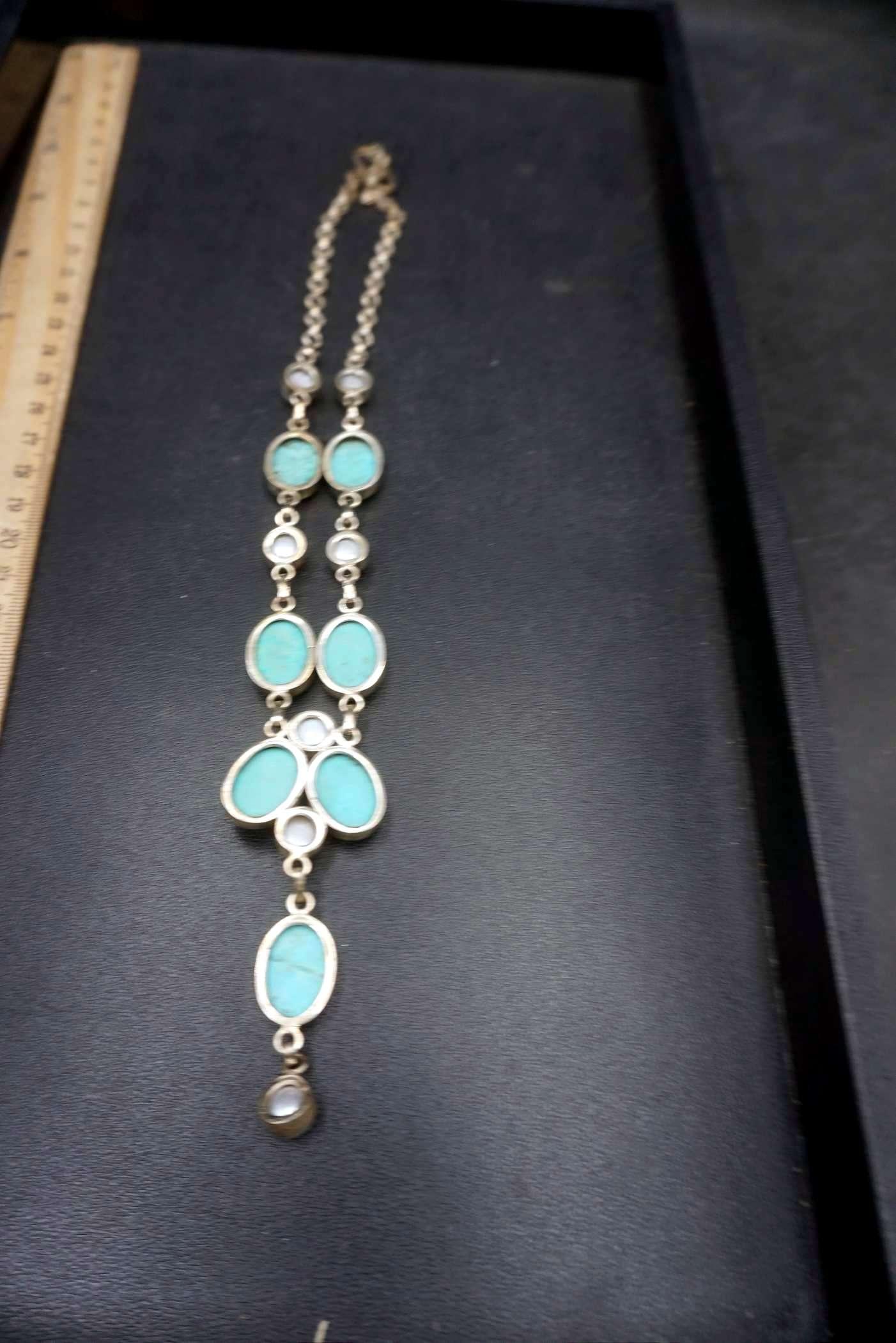 Sterling Silver Turquoise Stone Necklace