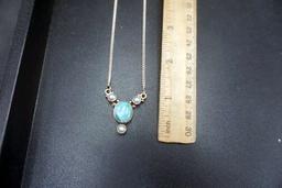 Sterling Silver Stone Necklace