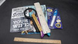 Sign, Rulers, Ez Engraver, Magazine & Knives