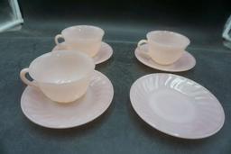 Light Pink Plates & Cups - FireKing