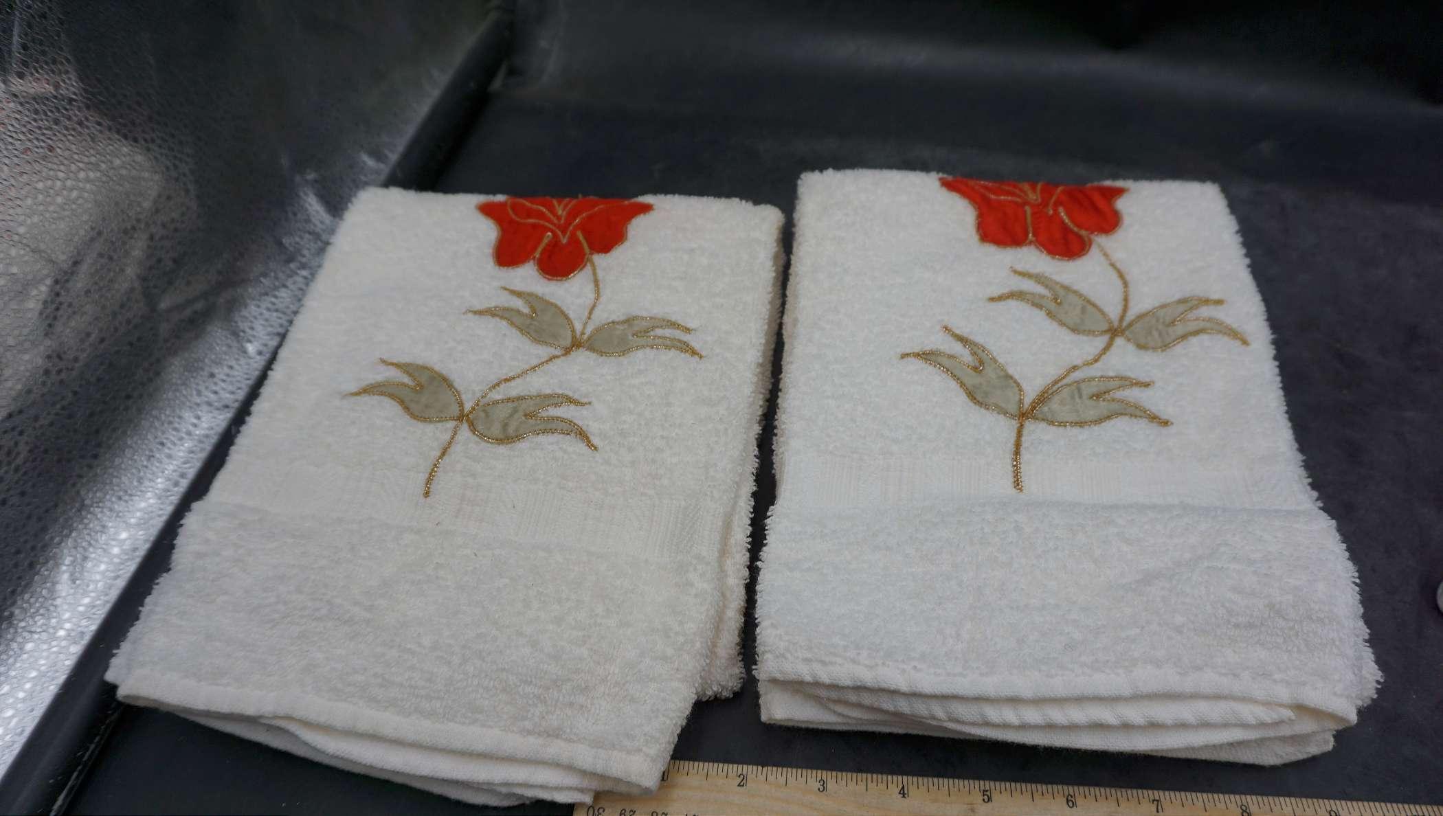 Flower Towels, Angel Chalkware Wall Decor