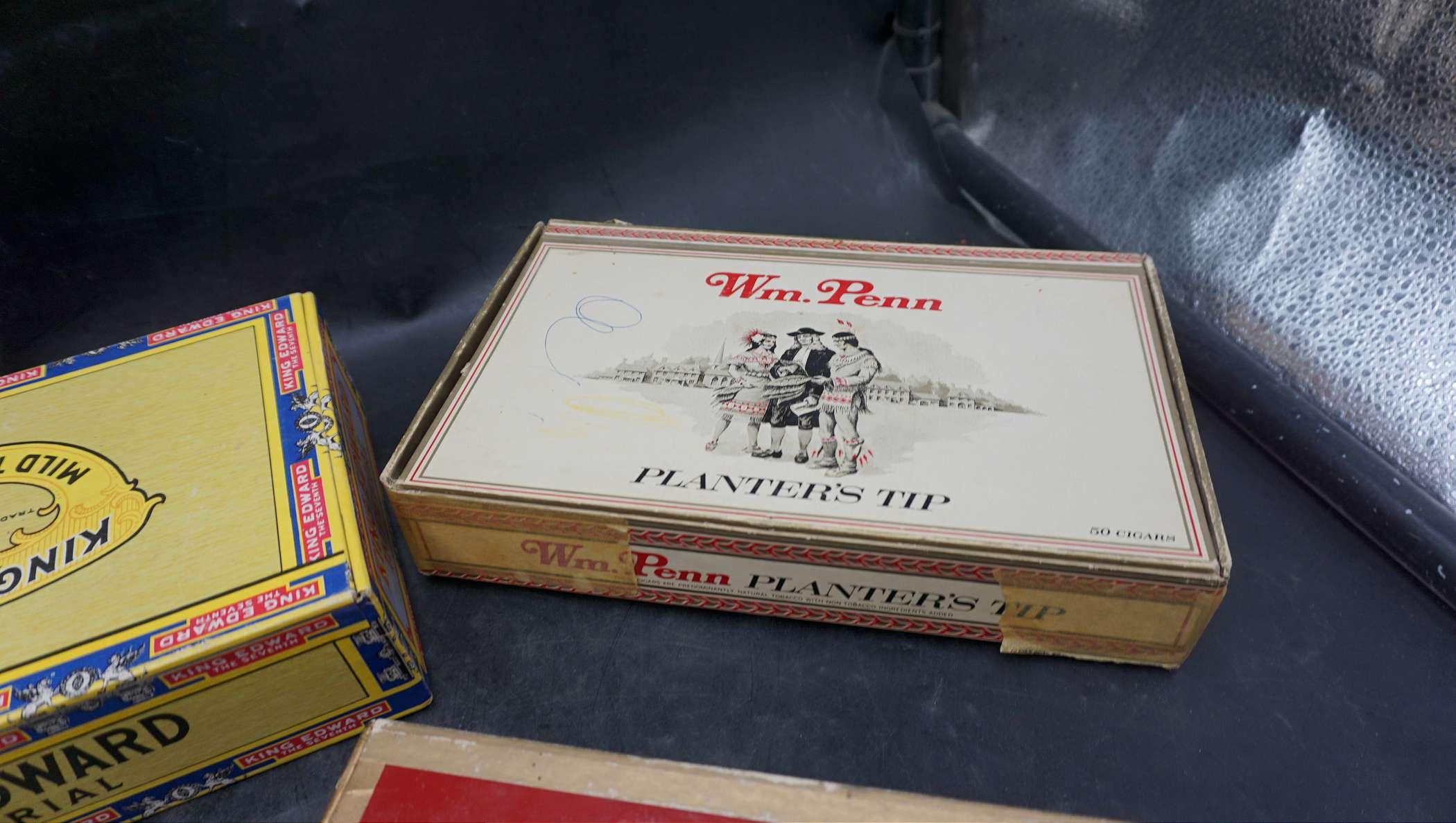 4 Cigar Boxes - Wm Penn, King Edward, Roi-Tan