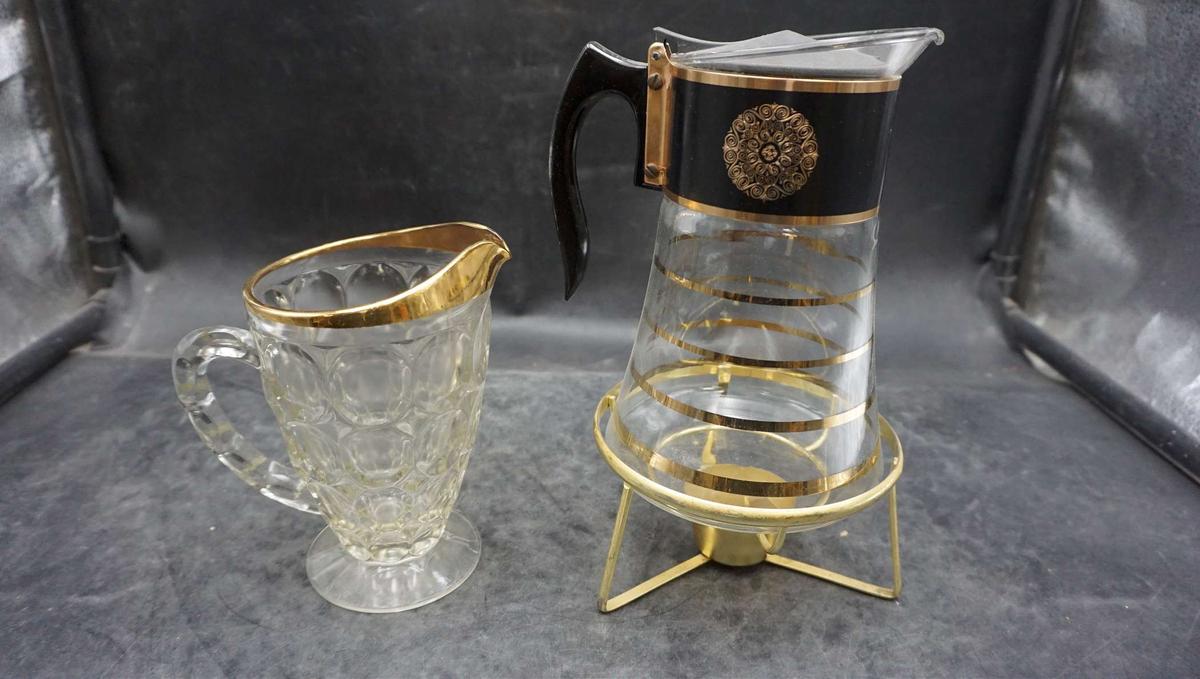 2 - Glass Pitcher & One Stand