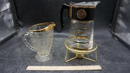 2 - Glass Pitcher & One Stand