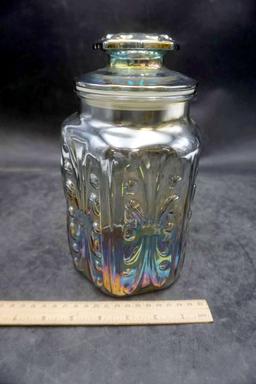 Iridescent Glass Jar