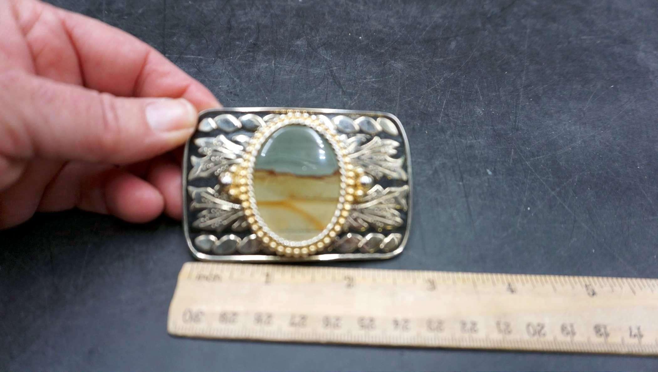 Metal W/ Stone Belt Buckle