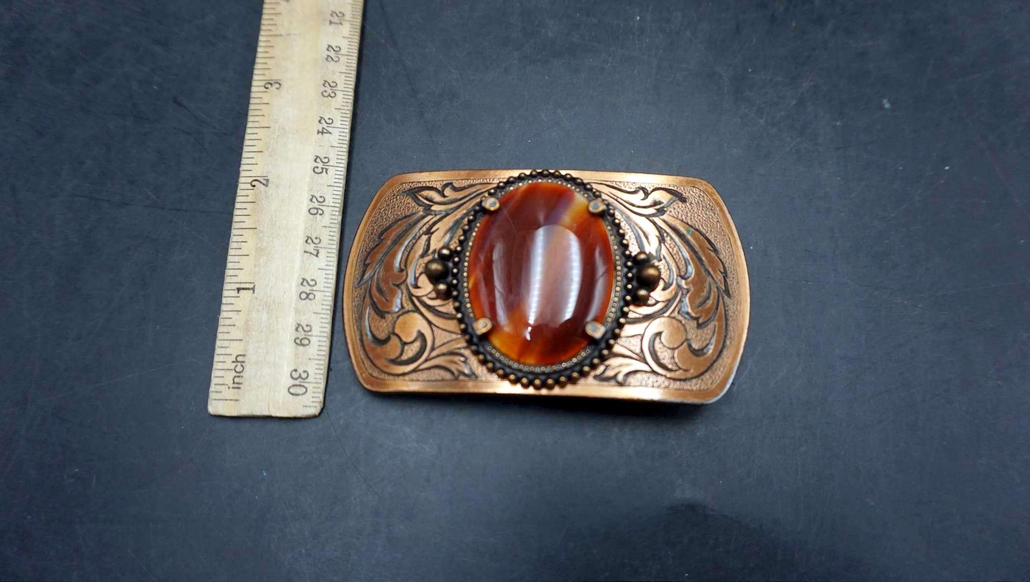 Red Stone Belt Buckle