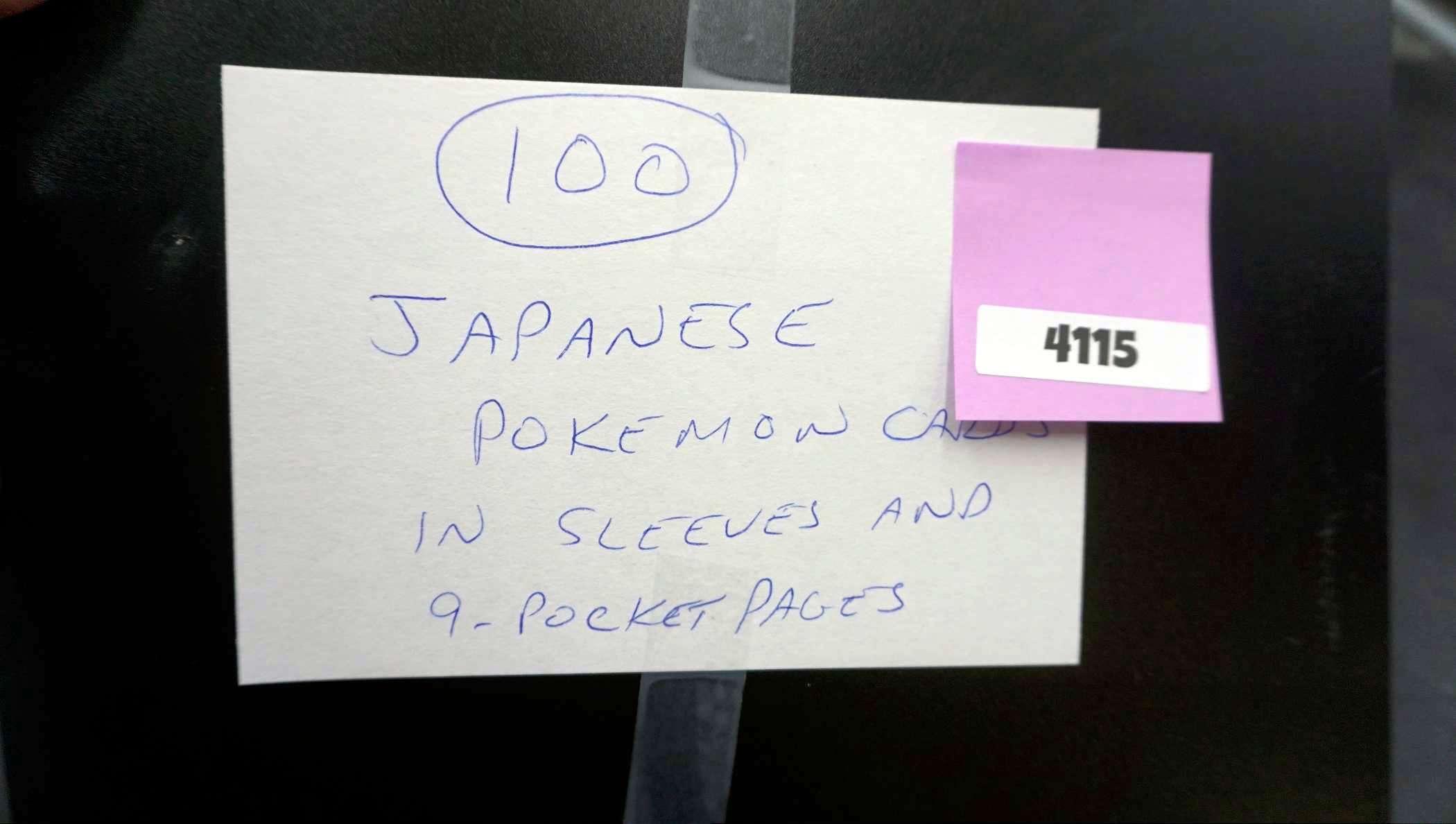100 Japanese Pokemon Cards In Sleeves And 9 Pocket Pages