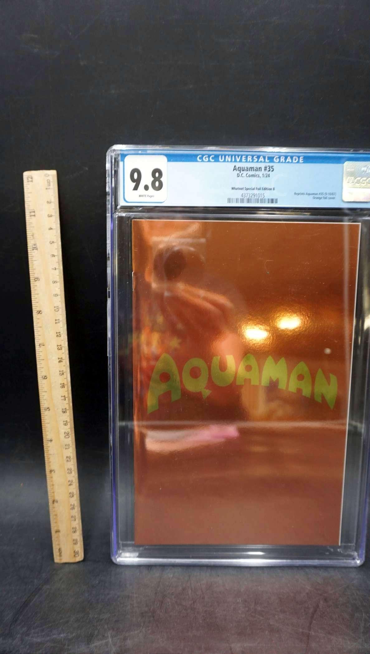 Cgc Graded 2024 Dc Aquaman #35 Special Foil Cover Comic Book