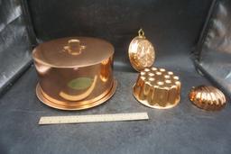 Copper Cake Carrier & Pans