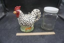 Rooster Pitcher & Glass Golden Harvest Canister