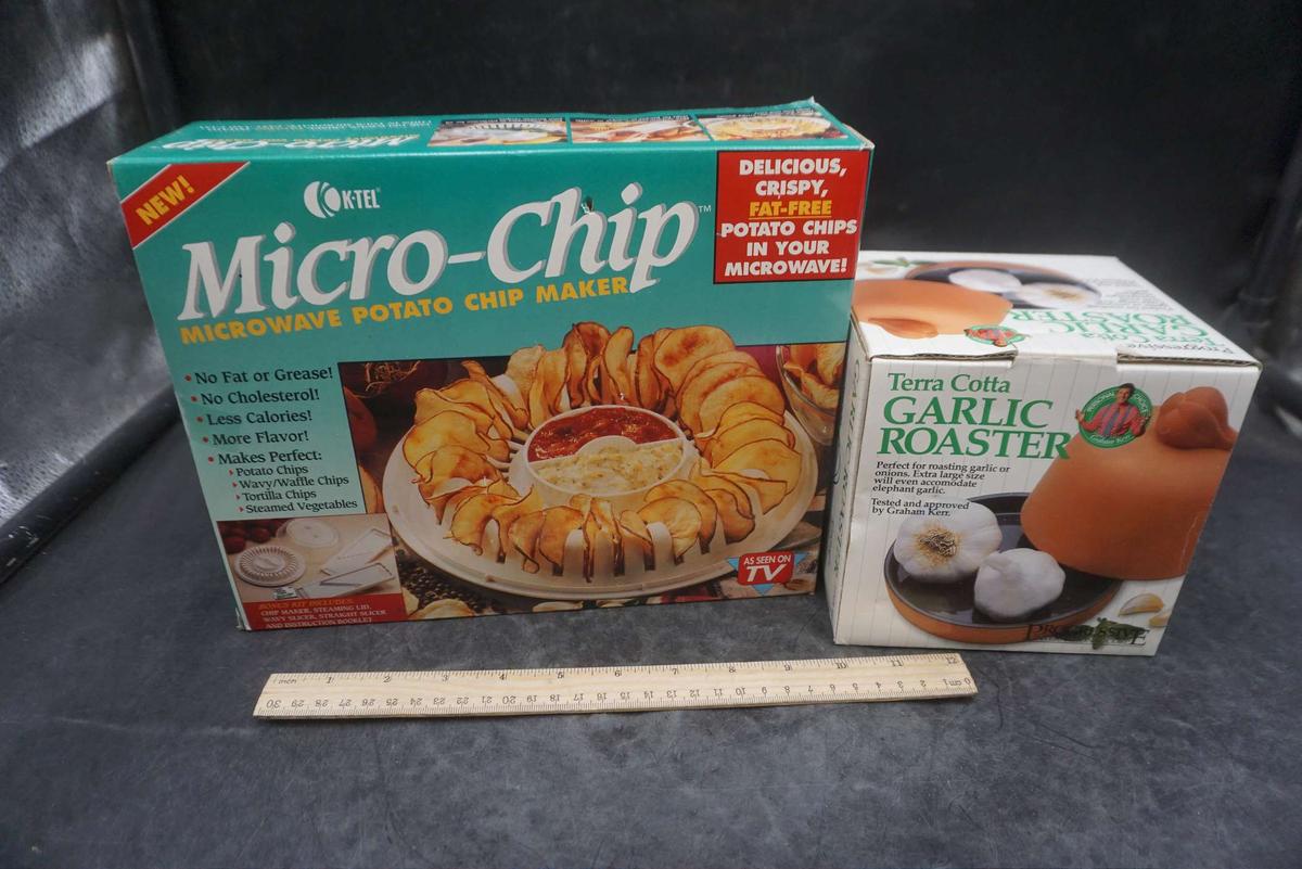 Micro-Chip Potato Chip Maker & Terra Cotta Garlic Toaster