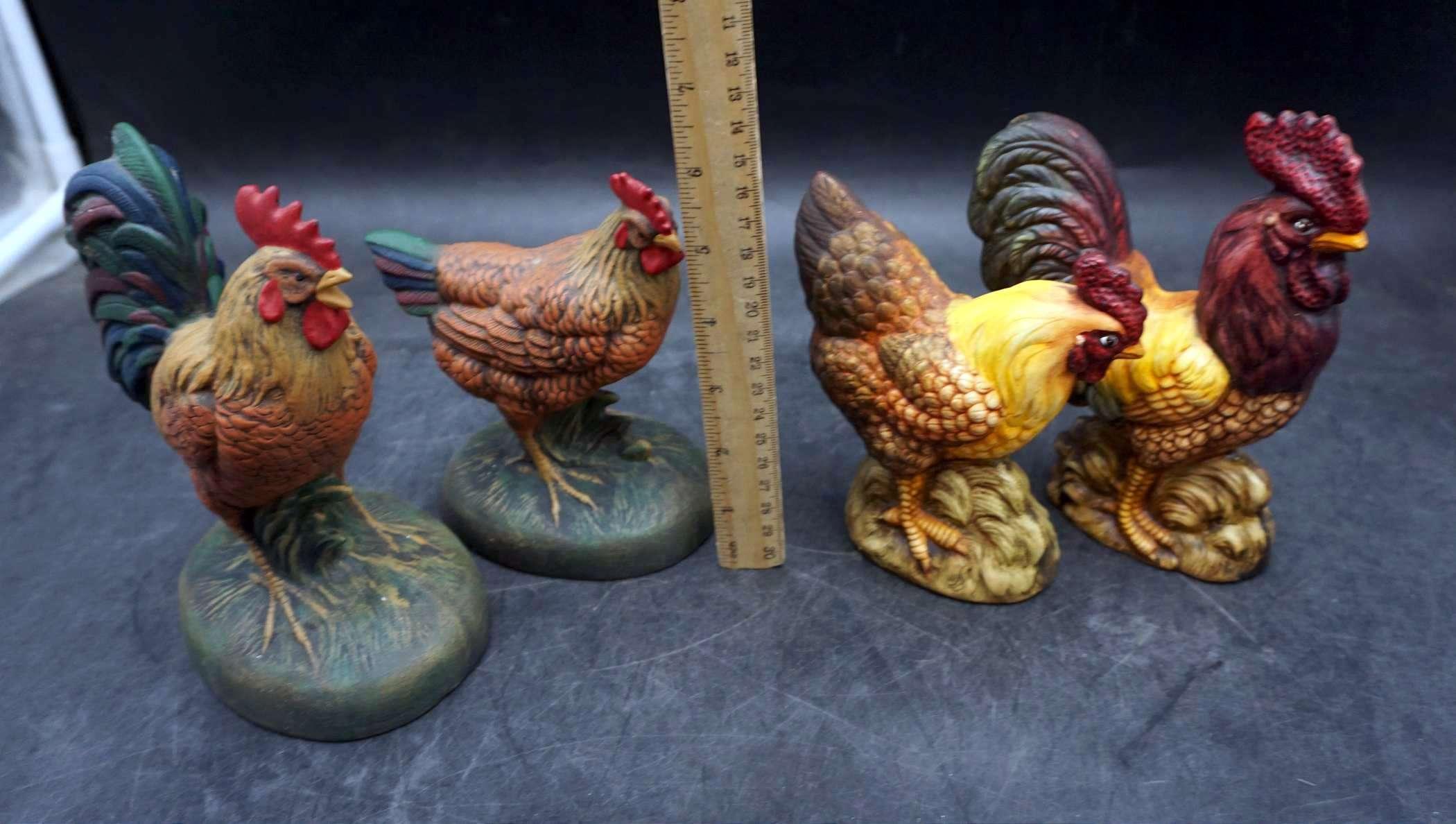 Rooster & Hen Figurines, Rooster Mugs