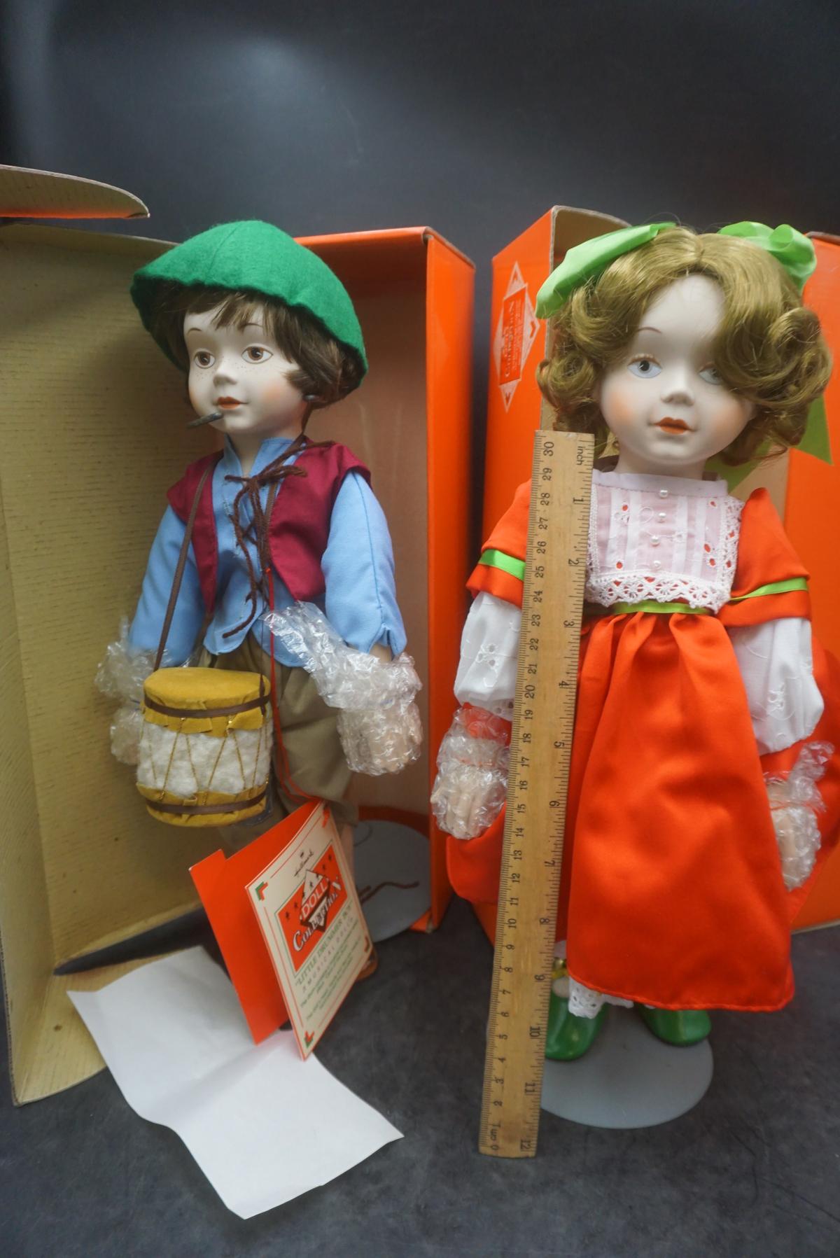 2 - Hallmark Doll Collection Dolls "Christmas Carol" & "Little Drummer Boy"