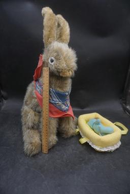 Kathy'S Kreations Bunny W/ Bandana & Basket W/ Doll Bear