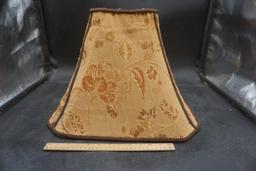 Tan W/ Flowers Fabric Lamp Shade