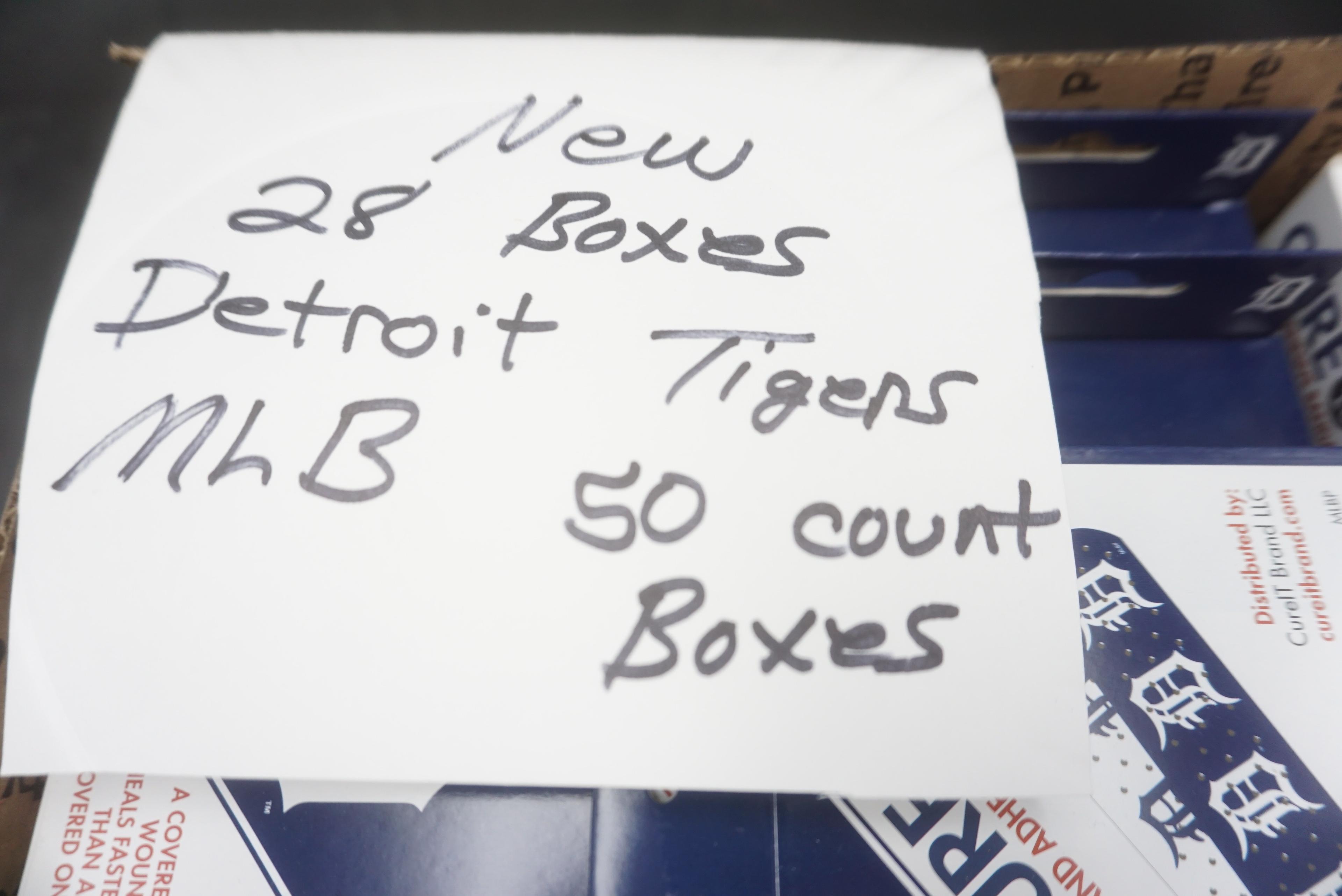 28 Boxes - Detroit Tigers Mlb Cure-It Brand Adhesive Bandages