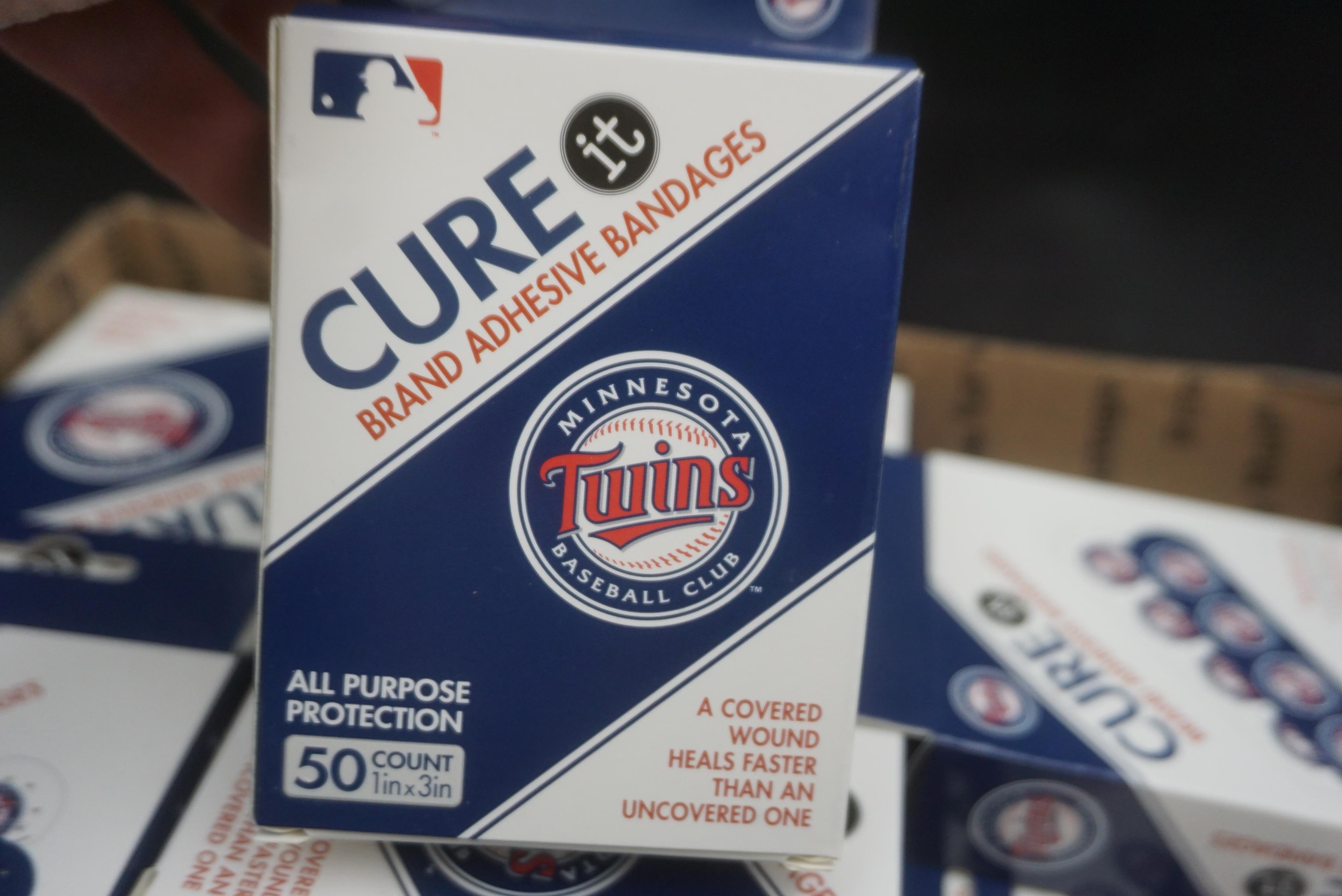28 - Boxes Of Minnesota Twins Mlb Cure It Brand Adhesive Bandages