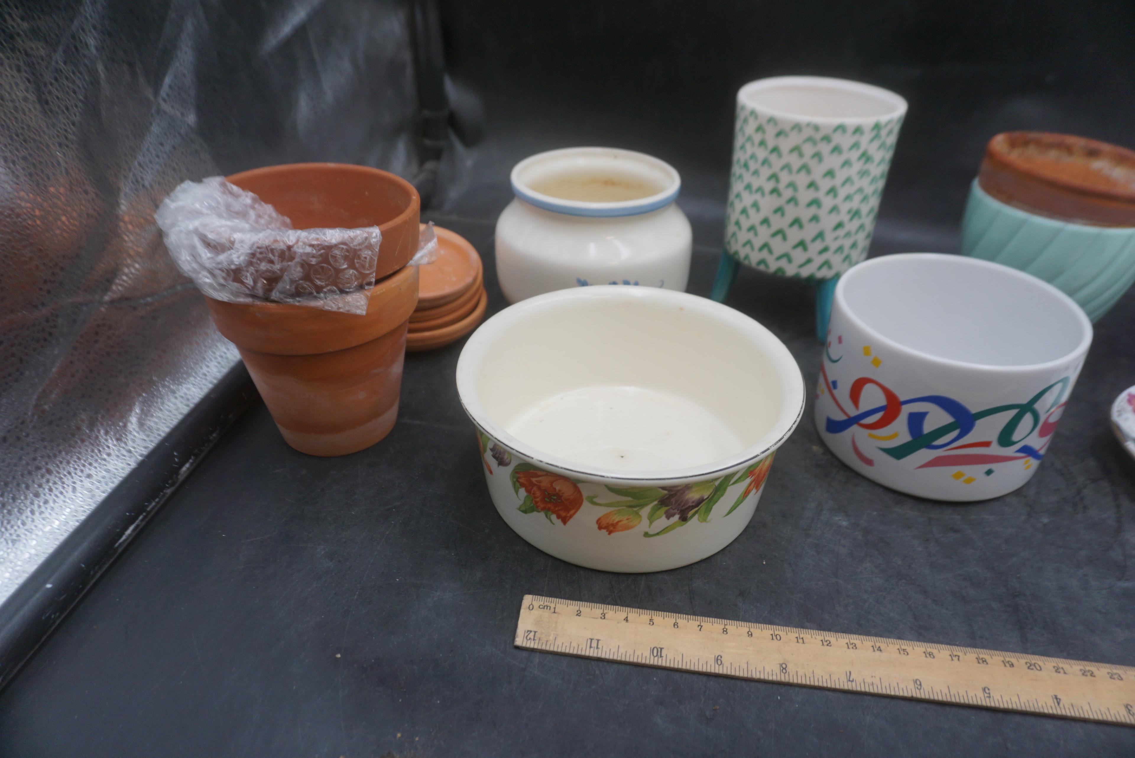 Pots, Planters, Bowls, Plate & Creamer