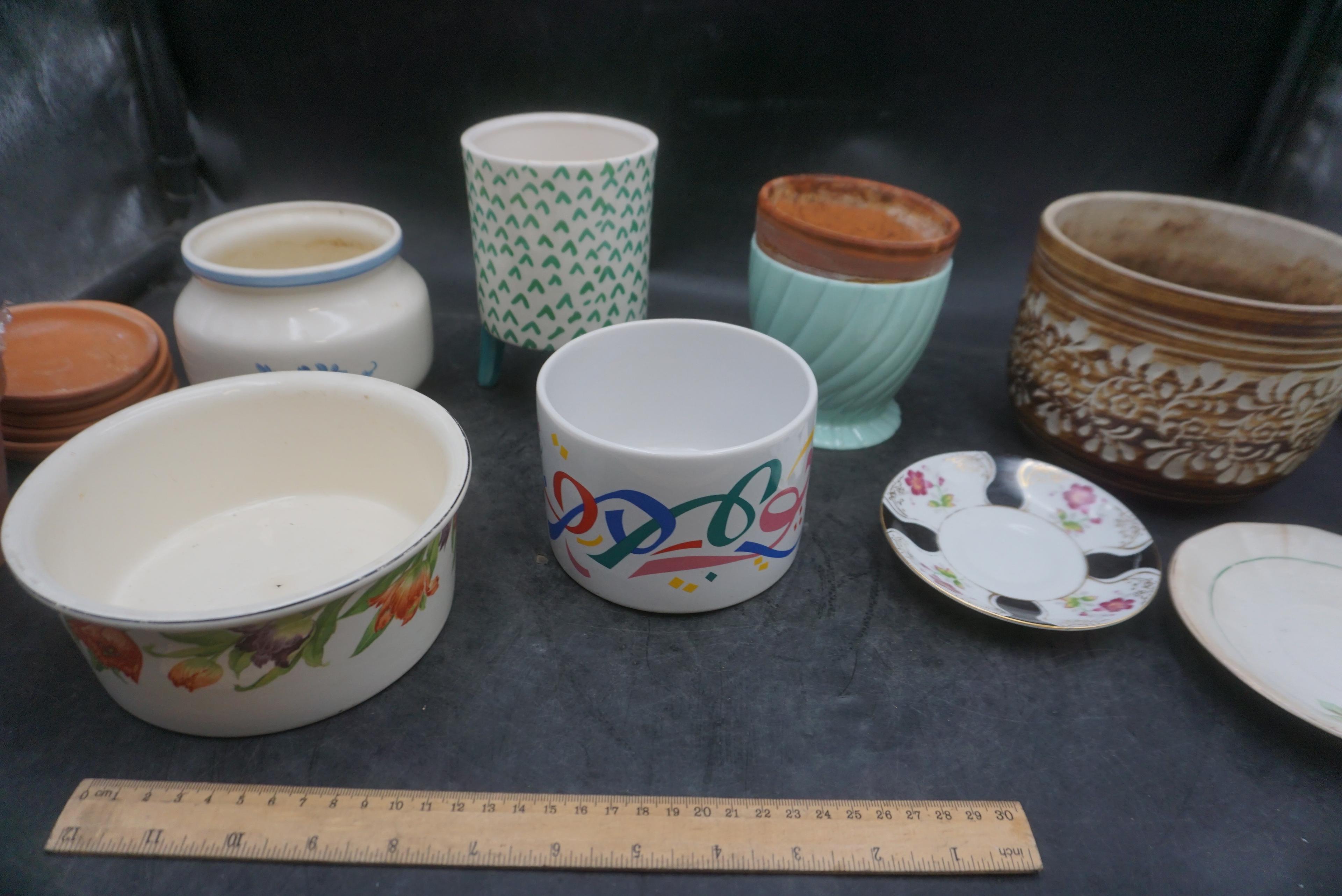 Pots, Planters, Bowls, Plate & Creamer