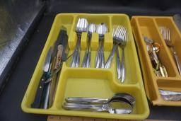 Silverware W/ Drawer Organizer & "With God All Things Are Possible" Wall Decor