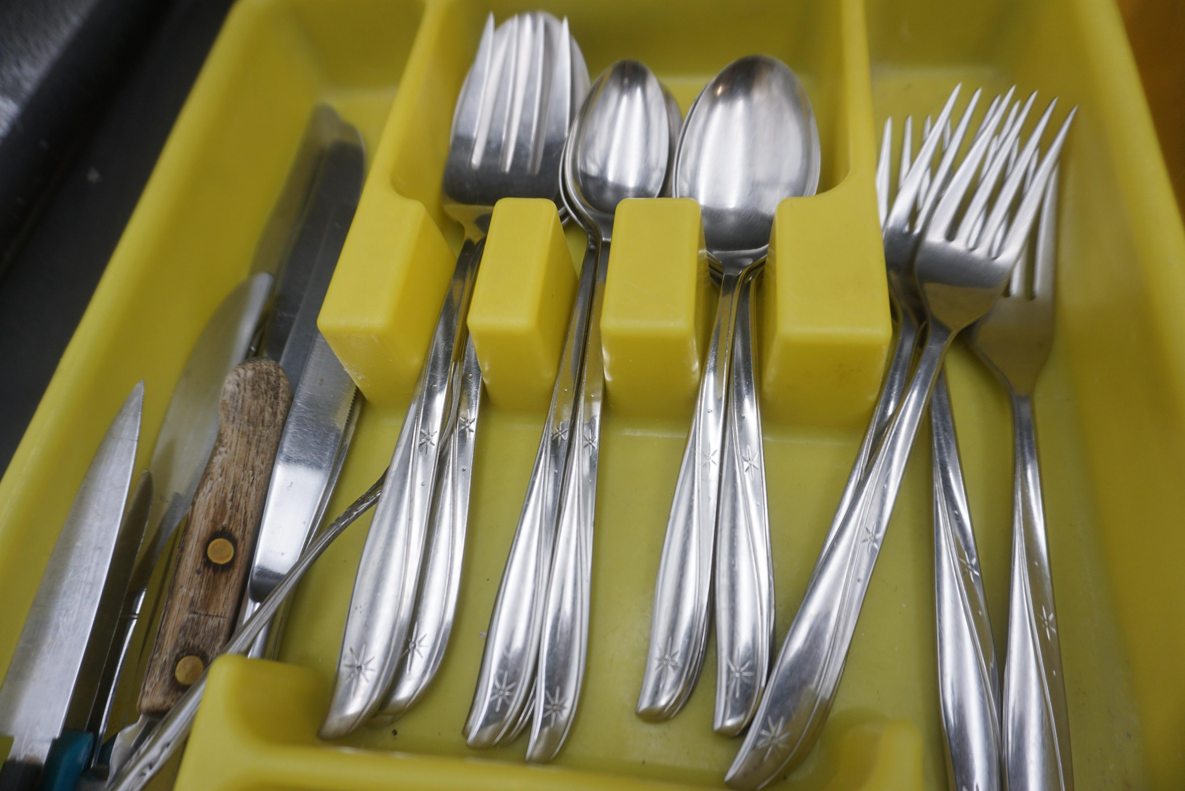 Silverware W/ Drawer Organizer & "With God All Things Are Possible" Wall Decor