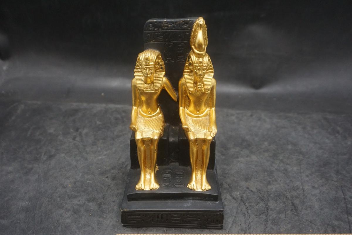 Egyptian Figurine W/ Pharaoh & Wife (Made In Egypt)