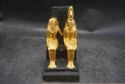 Egyptian Figurine W/ Pharaoh & Wife (Made In Egypt)