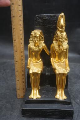 Egyptian Figurine W/ Pharaoh & Wife (Made In Egypt)