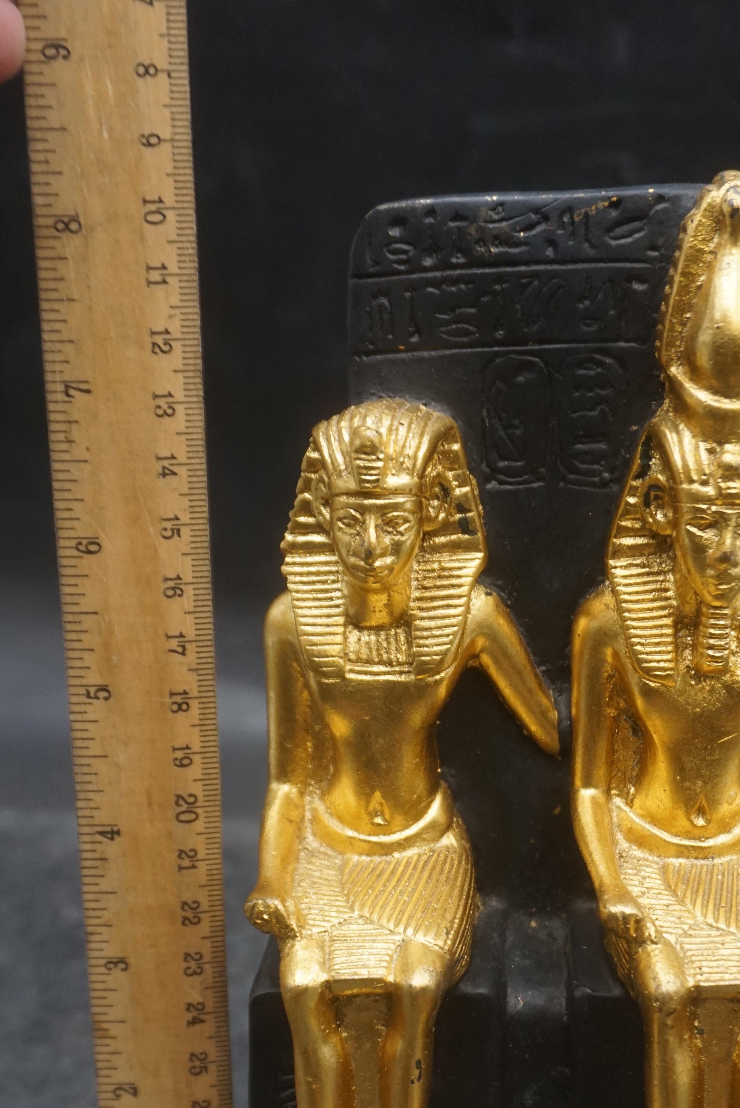 Egyptian Figurine W/ Pharaoh & Wife (Made In Egypt)