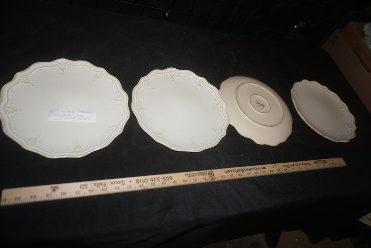 4 - Pioneer Woman Farmhouse Lace Dinner Plates