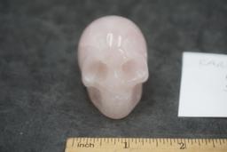 Hand Carved Rose Quartz Skull